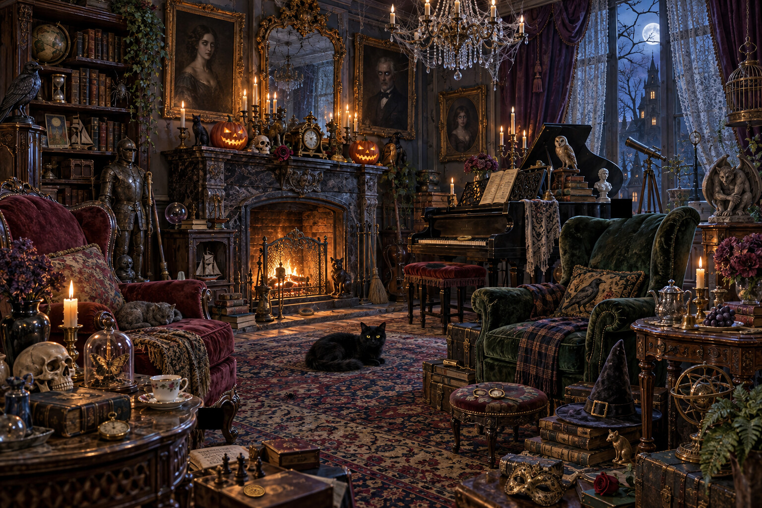 Haunted Parlor scene